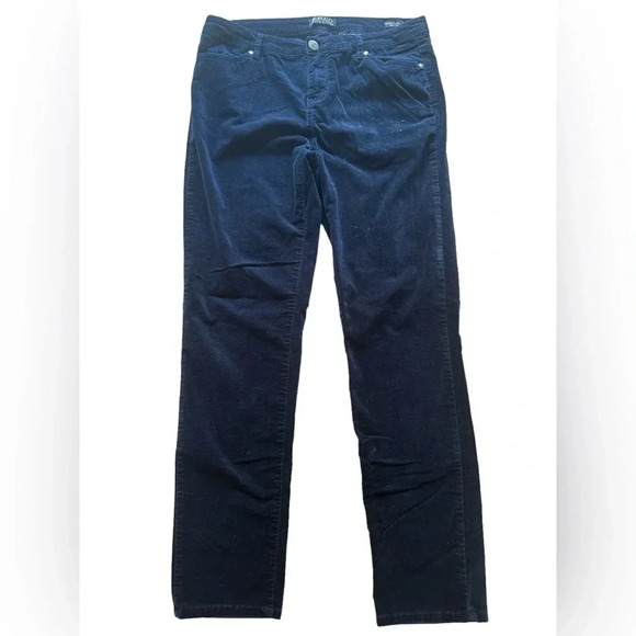 Buffalo David Bitton Marvel Velvet Stretch Skinny Pants Navy Blue Size 12/32 - Picture 1 of 9